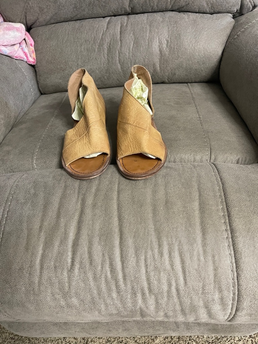 Free people Open-Toe Leather Wedge Sandals - Women's